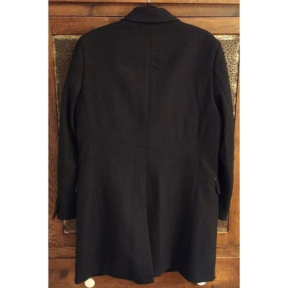 JOS A BANK RESERVE TOPCOAT, Size 38 Short, Navy Blue w/ Brown Trim NWOT - Picture 4 of 16